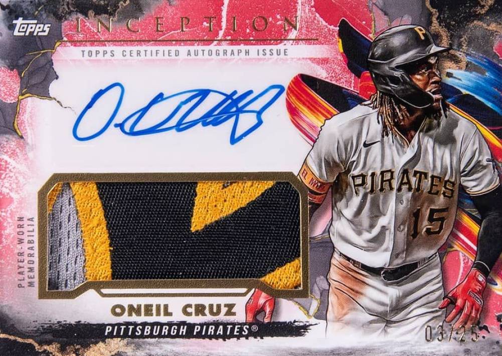 2023 Topps Inception Inception Autograph Patch Oneil Cruz #IAPOCR Baseball Card