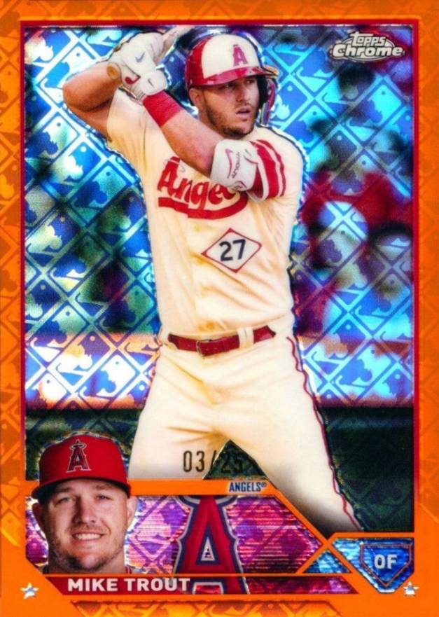 2023 Topps Chrome Logofractor Edition Mike Trout #27 Baseball Card