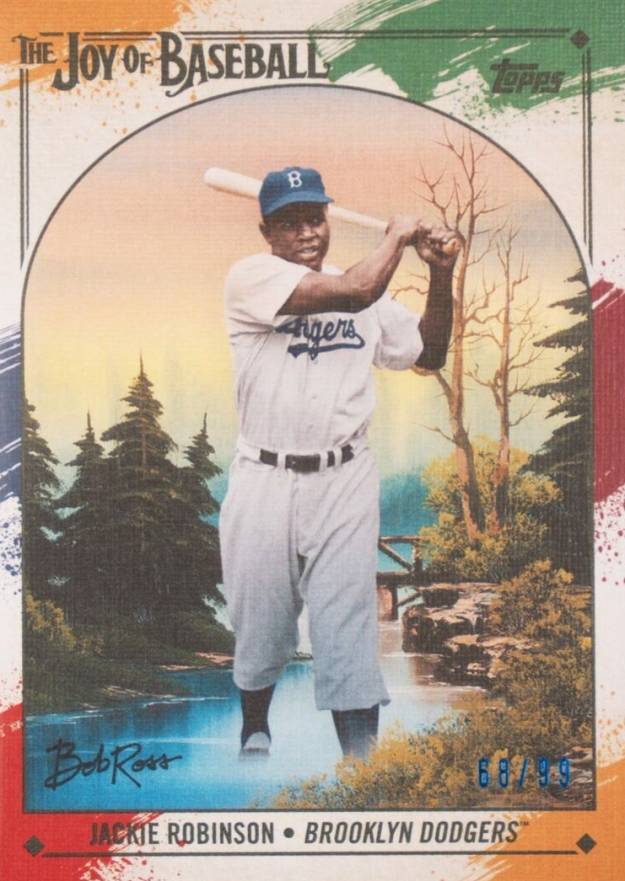 2023 Topps X Bob Ross the Joy of Baseball Jackie Robinson #45 Baseball Card