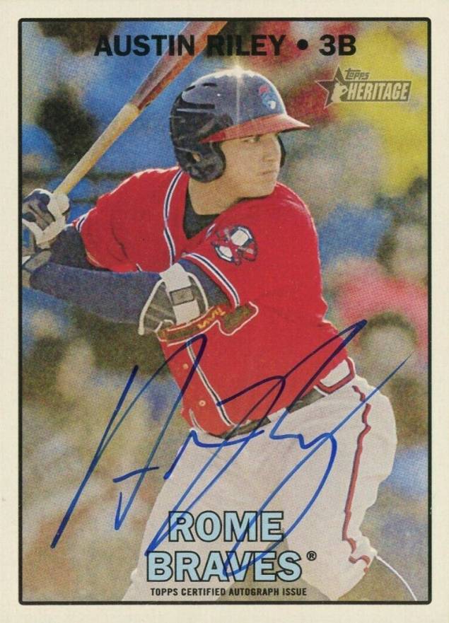 2016 Topps Heritage Minor League Real One Autographs Austin Riley #ROAAR Baseball Card