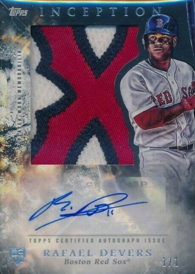 2018 Topps Inception Autograph Jumbo Patch Rafael Devers #IAJRD Baseball Card