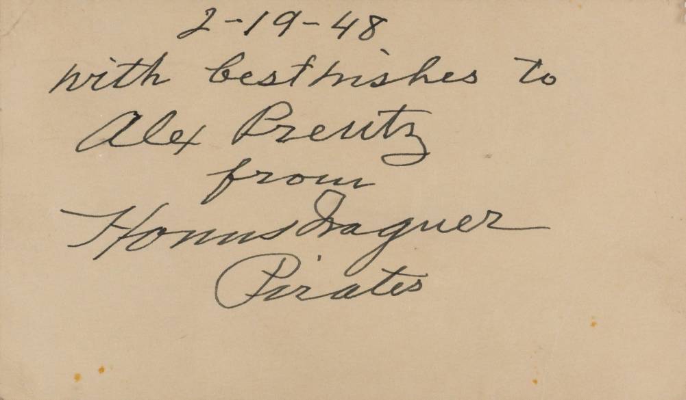 1999 Hall of Fame Autographs Honus Wagner # Baseball Card