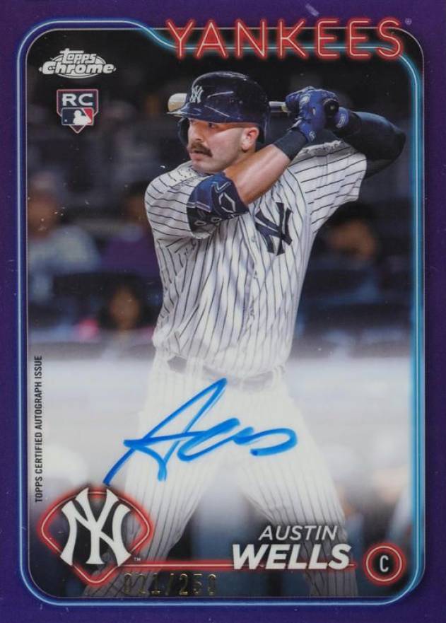 2024 Topps Chrome Rookie Autographs Austin Wells #RAAW Baseball Card