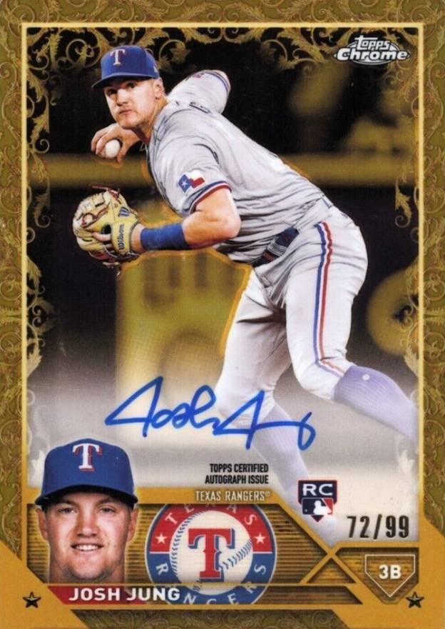 2023 Topps Gilded Collection Topps Chrome Gold Etch Autographs Josh Jung #CGAJJ Baseball Card