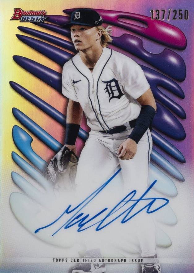 2023 Bowman's Best Shellacked Autographs Max Clark #SHAMC Baseball Card