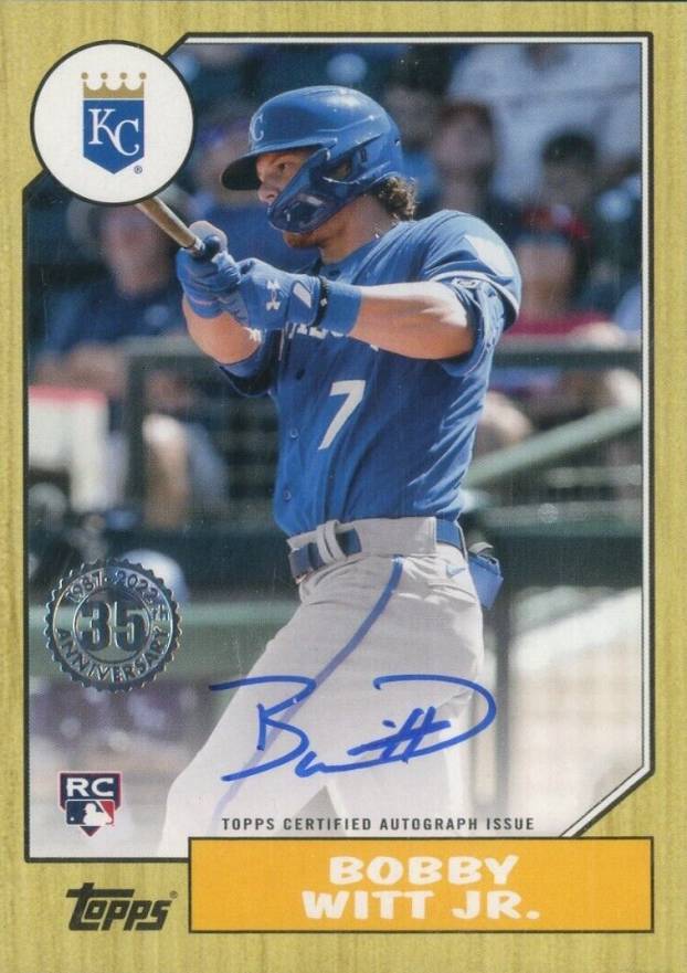 2022 Topps Update 1987 Topps Baseball Autographs Bobby Witt Jr. #87BABW Baseball Card