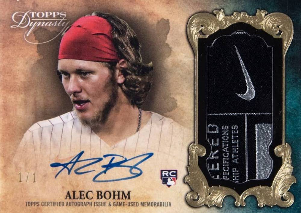 2021 Topps Dynasty Autographed Patch Alec Bohm #AB3 Baseball Card