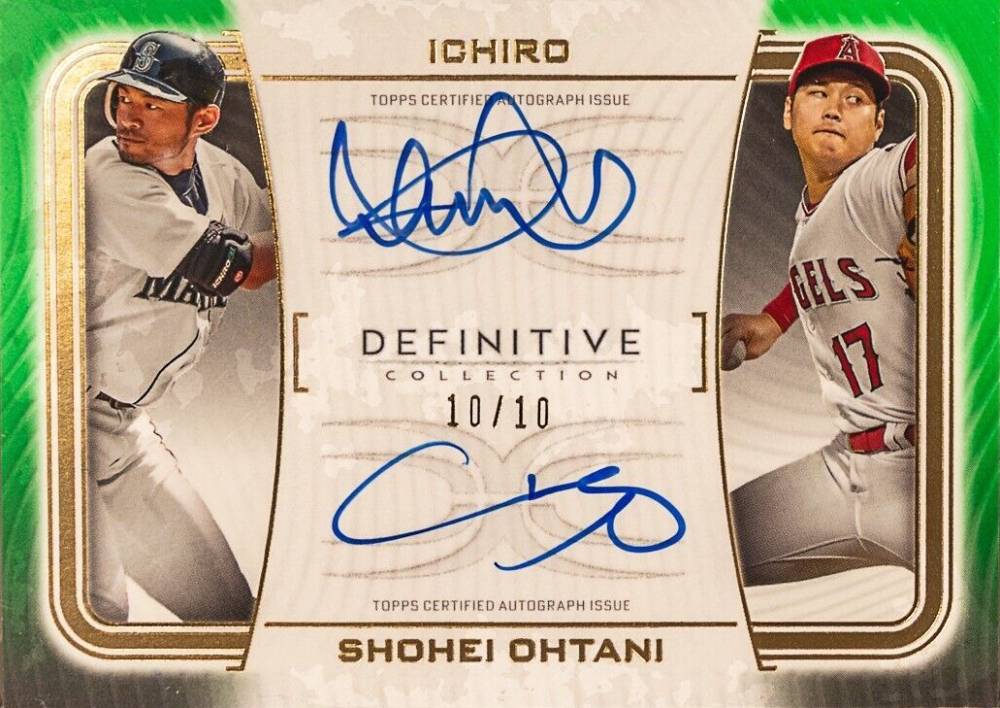 2023 Topps Definitive Collection Dual Autograph Collection Ichiro Suzuki #DACIO Baseball Card