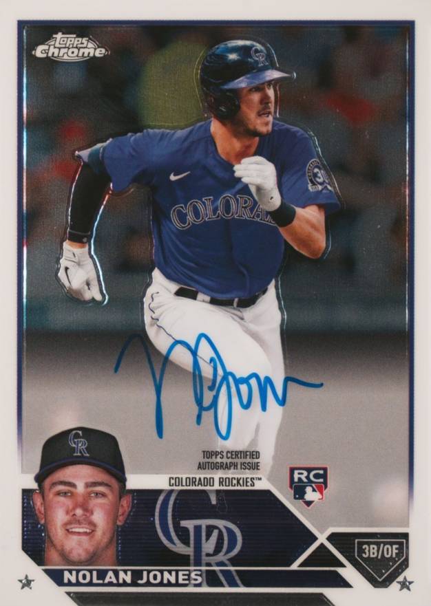 2023 Topps Chrome Rookie Autograph Nolan Jones #RANJ Baseball Card