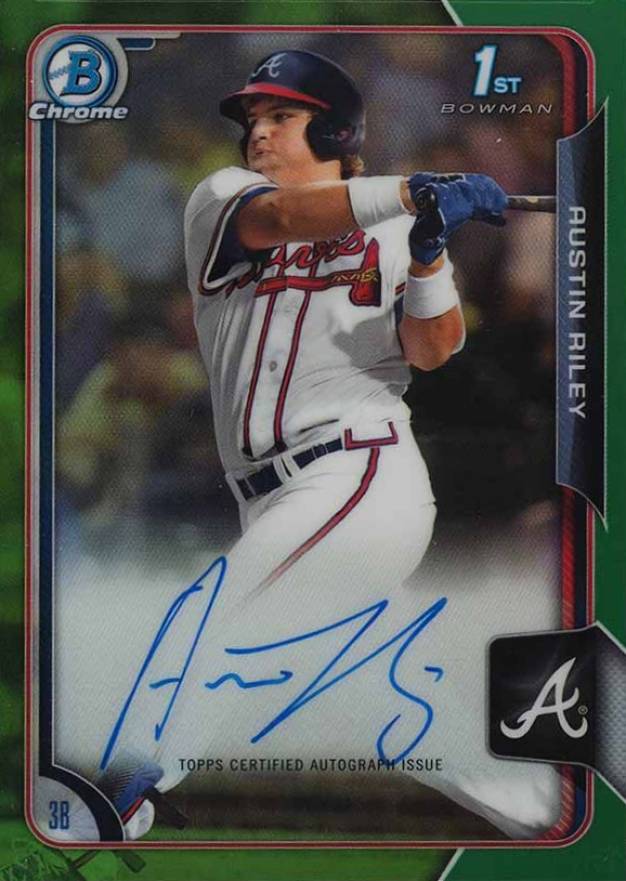 2015 Bowman Chrome Draft Pick Autograph Austin Riley #BCAARI Baseball Card