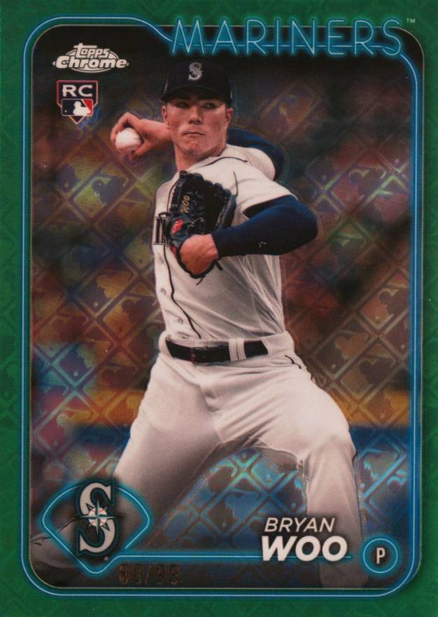 2024 Topps Chrome Logofractor Edition Bryan Woo #172 Baseball Card