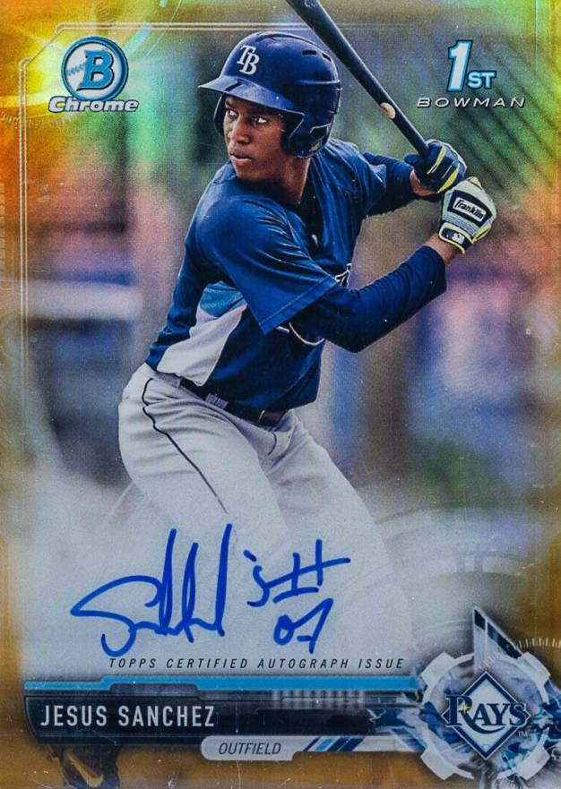 2017 Bowman Chrome Prospect Autograph Jesus Sanchez #JS Baseball Card