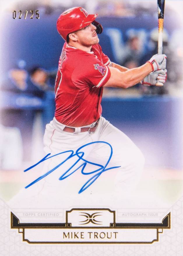 2024 Topps Definitive Collection Defining Images Autograph Collection Mike Trout #MT Baseball Card