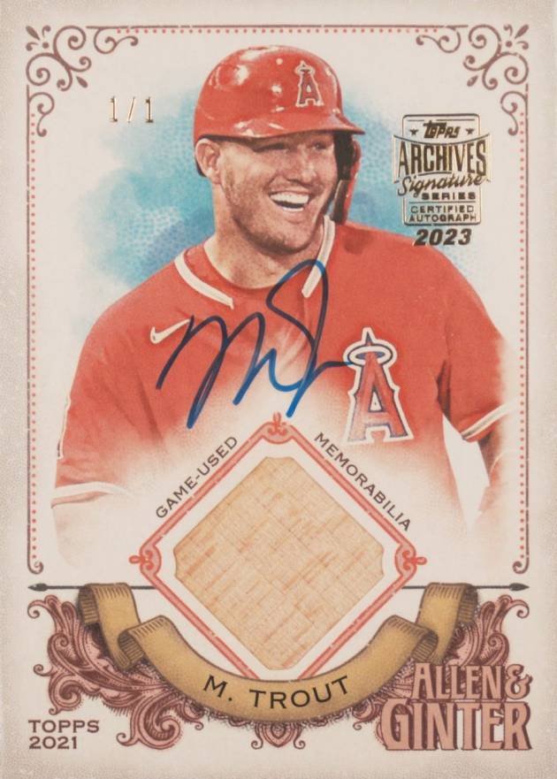 2023 Topps Archives Signature Series Mike Trout #AGAMT Baseball Card