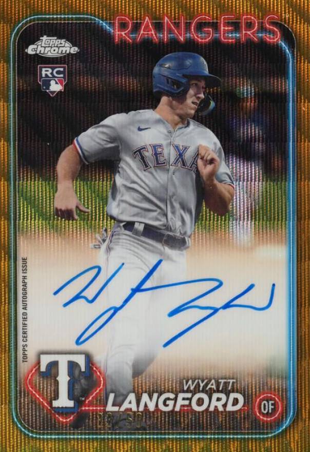 2024 Topps Chrome Rookie Autographs Wyatt Langford #RAWL Baseball Card