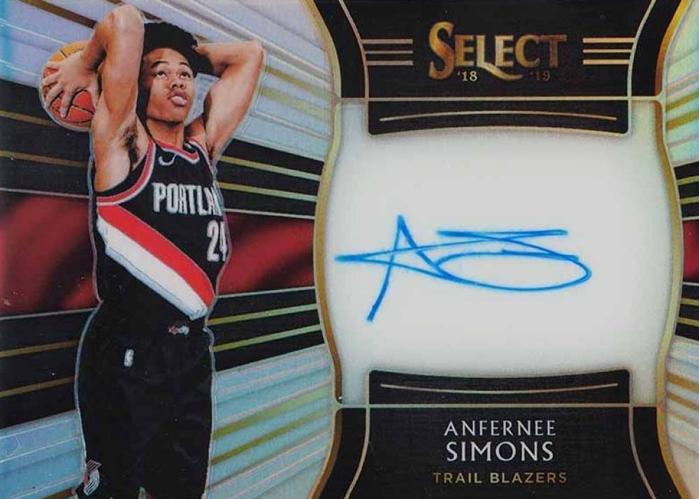 2018 Panini Select Rookie Signatures Anfernee Simons #ASM Basketball Card