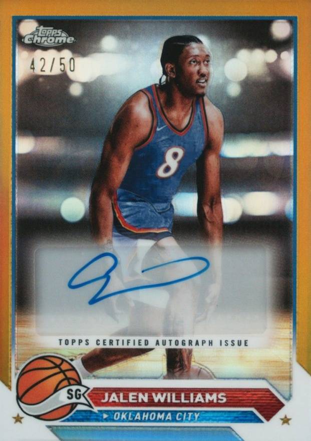 2023 Topps Chrome Topps Chrome Autographs Jalen Williams #CGJW Basketball Card