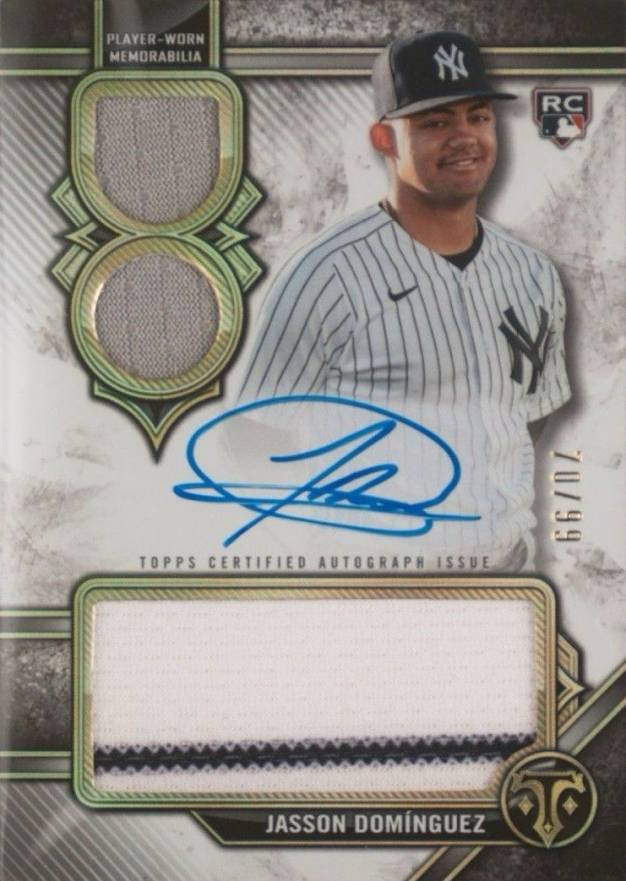 2024 Topps Triple Threads Rookie Autographed Relics Jasson Dominguez #RARJD Baseball Card