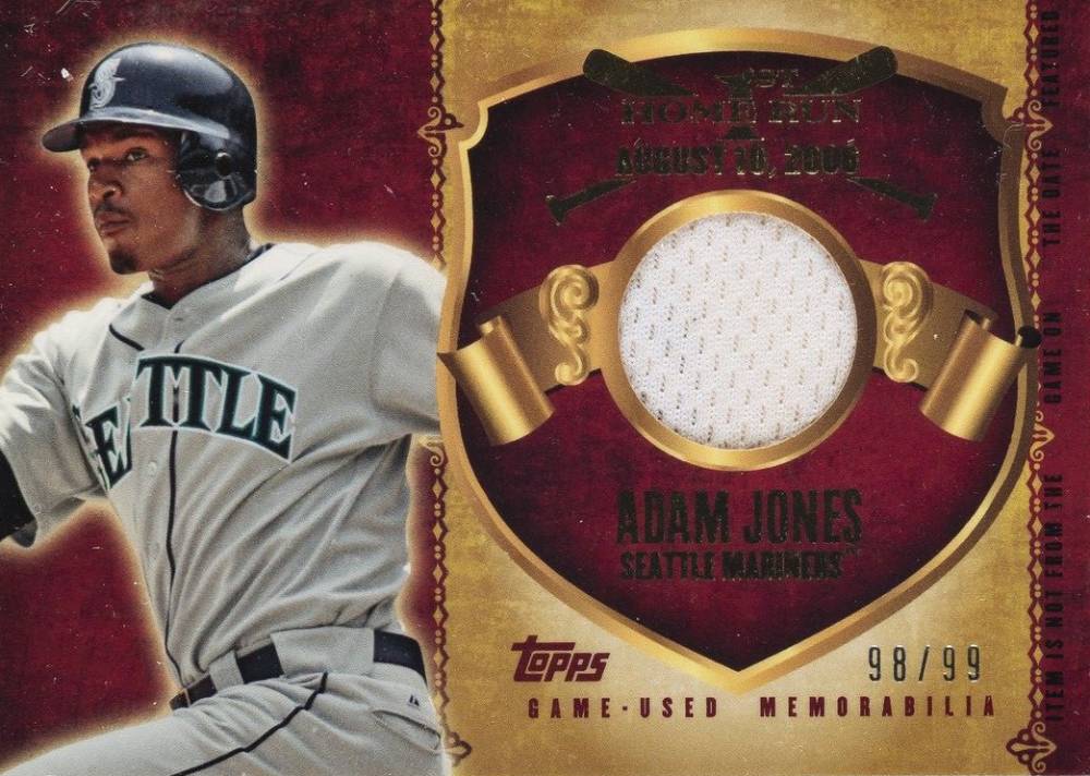 2015 Topps First Home Run Relic Adam Jones #AJ Baseball Card
