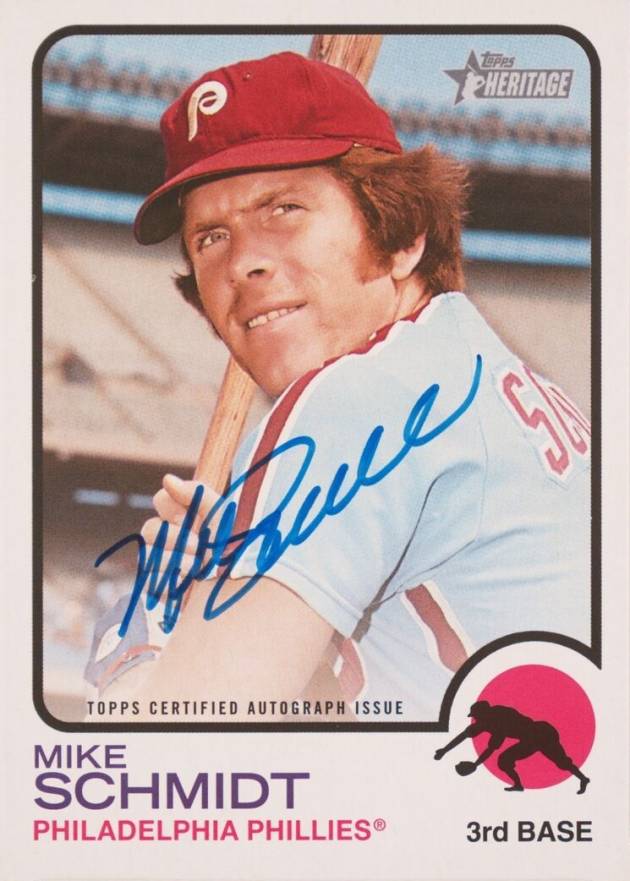 2022 Topps Heritage Real One Autographs Mike Schmidt #ROAMST Baseball Card