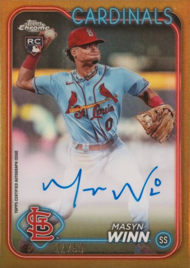 2024 Topps Chrome Rookie Autographs Masyn Winn #RAMW Baseball Card