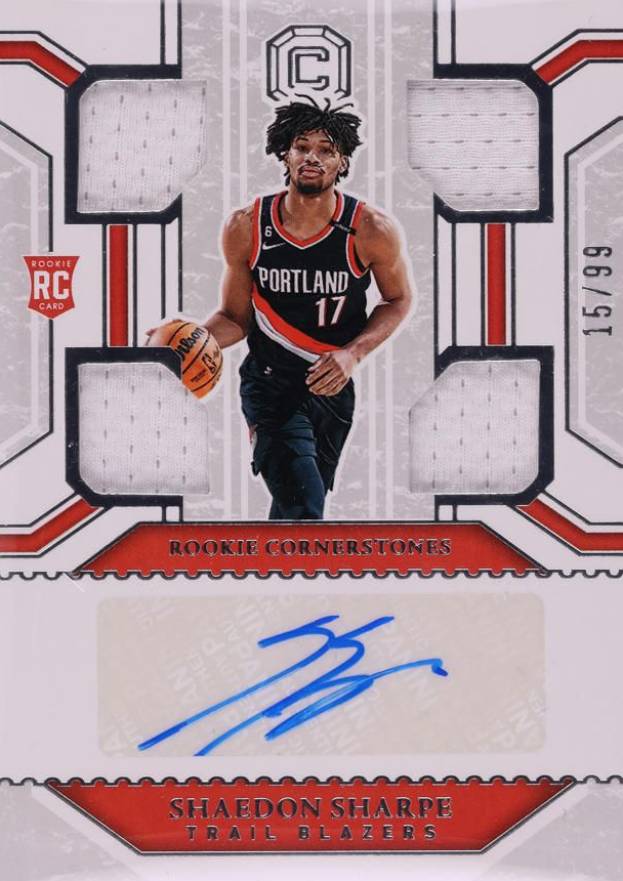 2022 Panini Chronicles Rookie Cornerstones Shaedon Sharpe #RCSSHS Basketball Card