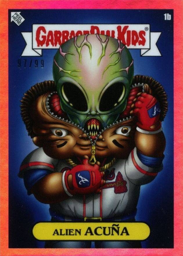 2022 Topps Garbage Pail Kids GPK X MLB Series 2 Alex Pardee Alien Acuna #1b Baseball Card