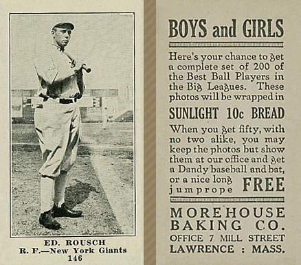1916 Morehouse Baking Edd Roush #146 Baseball Card