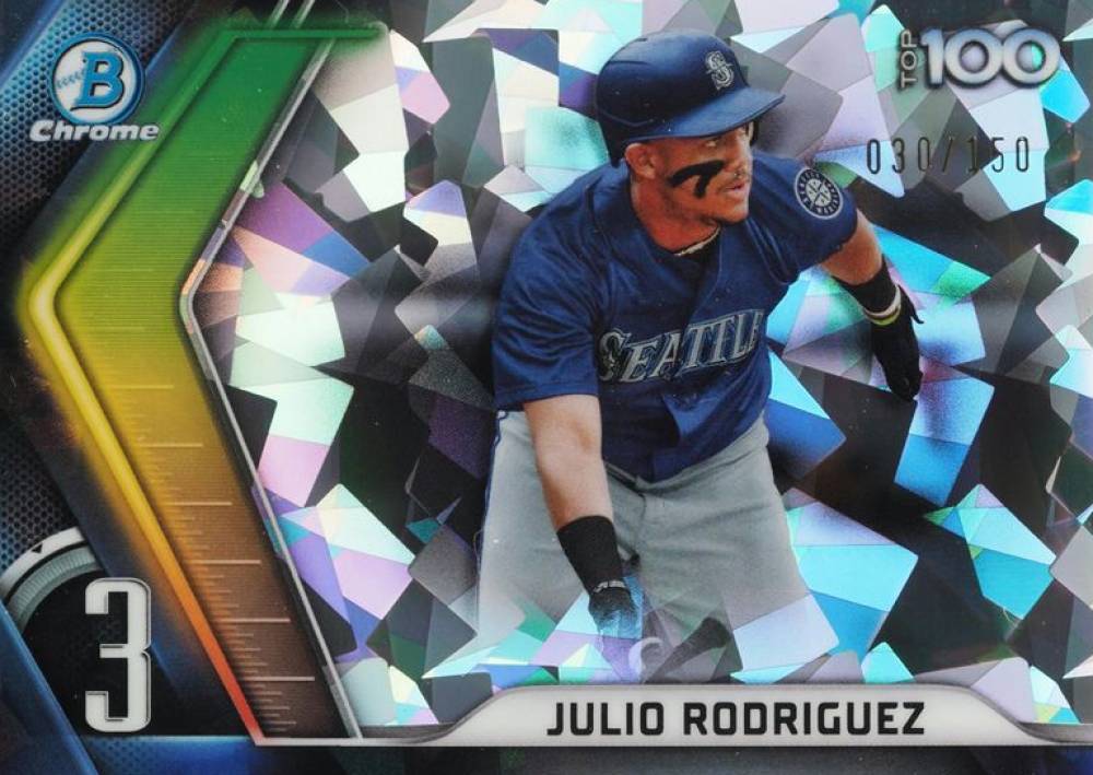 2022 Bowman Chrome Scouts' Top 100 Julio Rodriguez #BTP3 Baseball Card