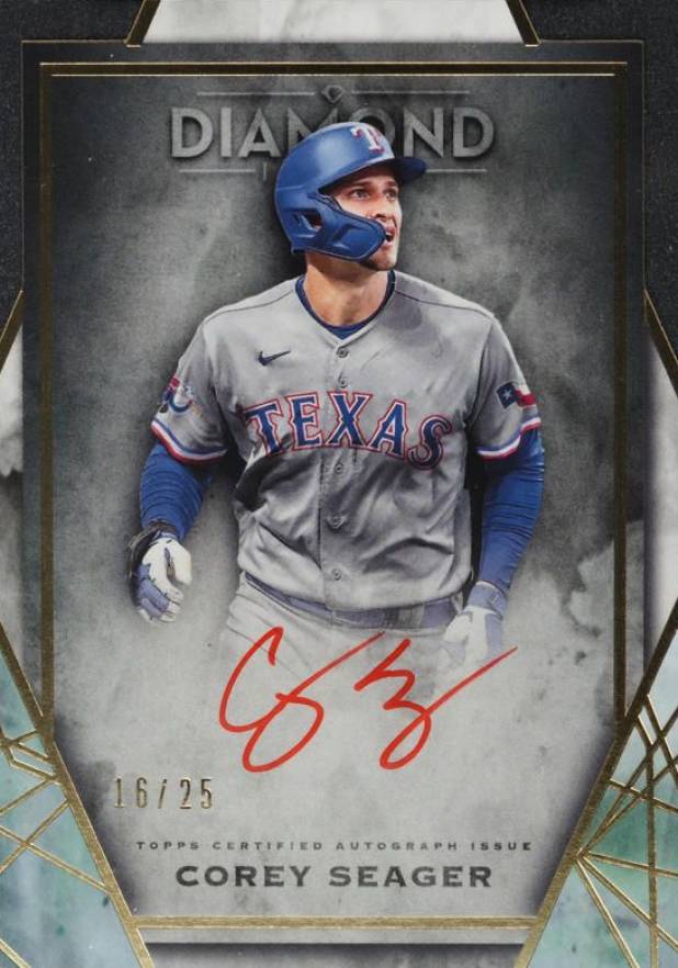 2022 Topps Diamond Icons Red Ink Autographs Corey Seager #RICS Baseball Card