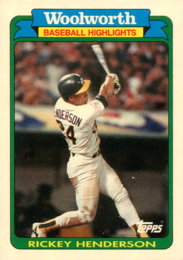 1990 Woolworth Rickey Henderson #31 Baseball Card