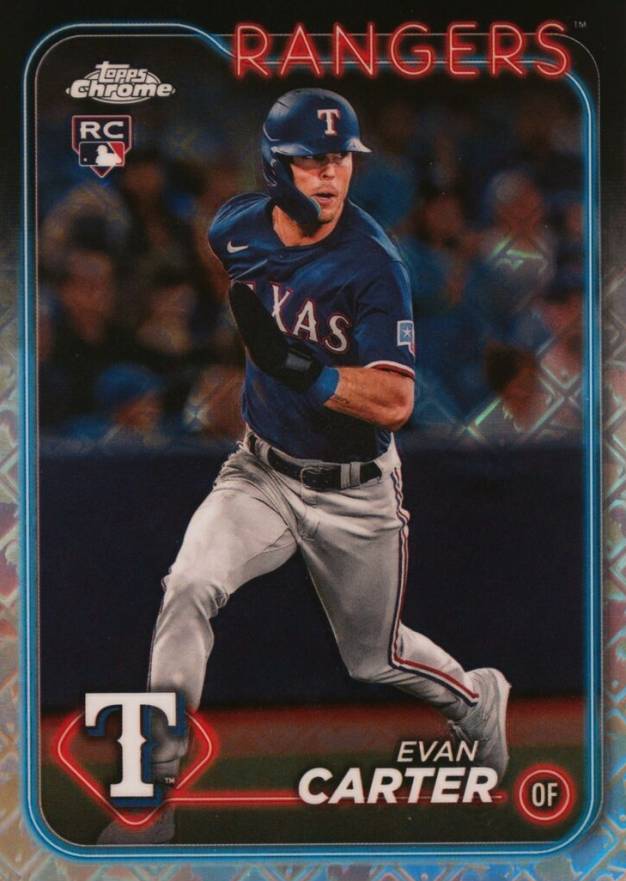 2024 Topps Chrome Logofractor Edition Evan Carter #136 Baseball Card