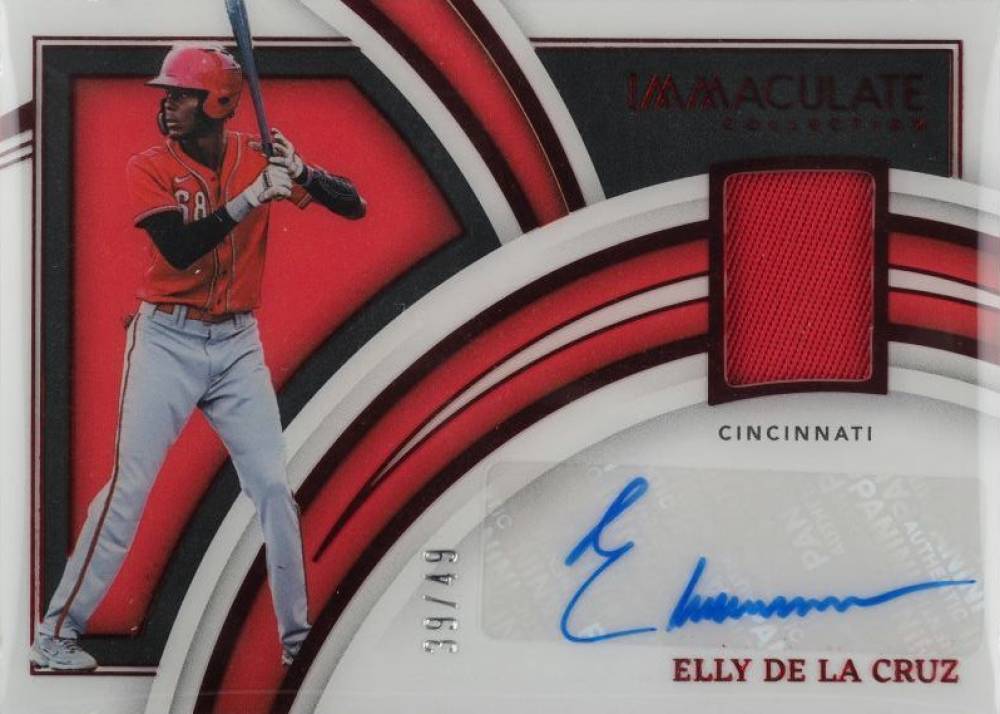 2022 Panini Immaculate Collection Clearly Immaculate Material Signatures Elly de La Cruz #CIMSEC Baseball Card