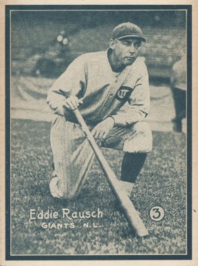 1931 Strip Card Hand Cut Edd Roush #3 Baseball Card
