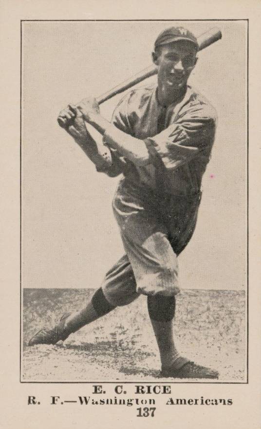 1917 Collins-McCarthy Sam Rice #137 Baseball Card