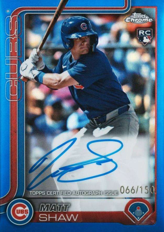 2025 Topps Chrome Rookie Autographs Matt Shaw #RAMS Baseball Card