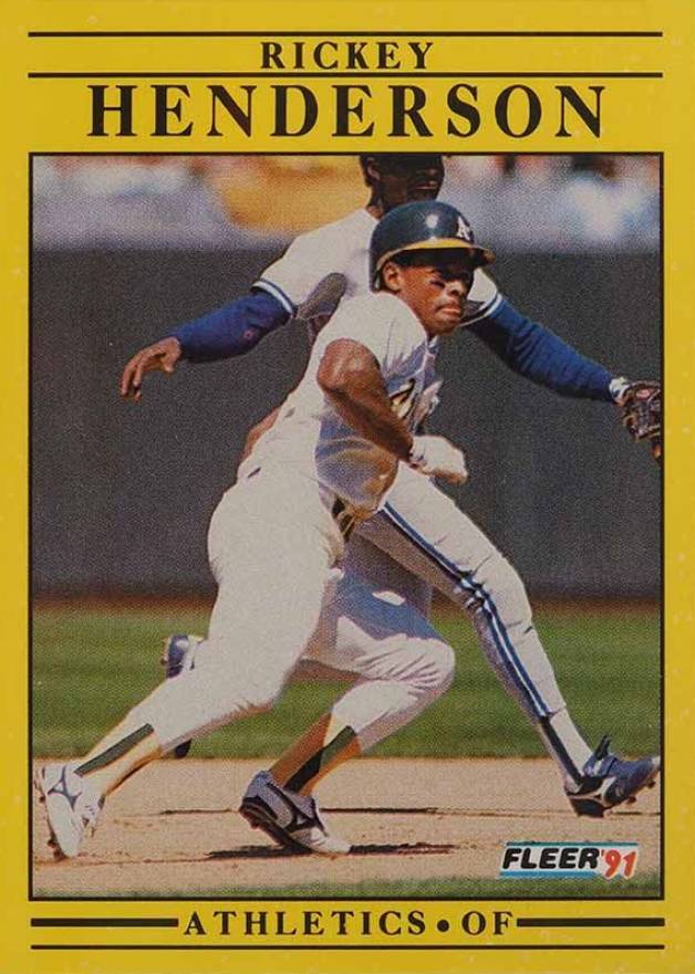 1991 Fleer Rickey Henderson #10 Baseball Card