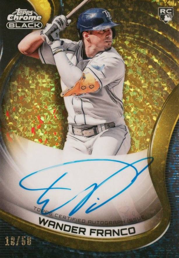 2022 Topps Chrome Black Autographs Wander Franco #WF Baseball Card