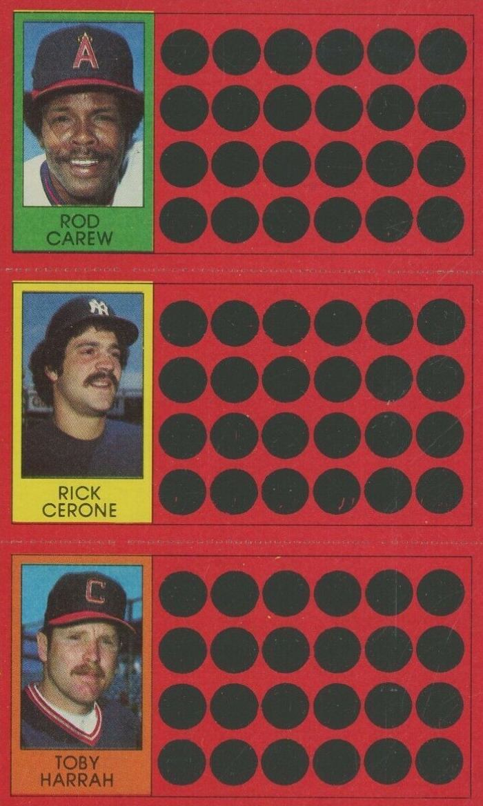 1981 Topps Scratch-Offs Rod Carew # Baseball Card