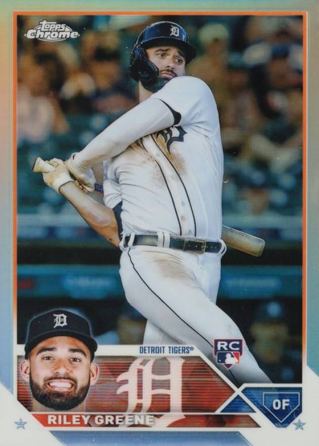 2023 Topps Chrome Riley Greene #182 Baseball Card