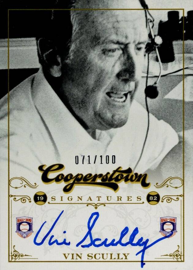 2012 Panini Cooperstown Signatures Vin Scully #HOFVIN Baseball Card