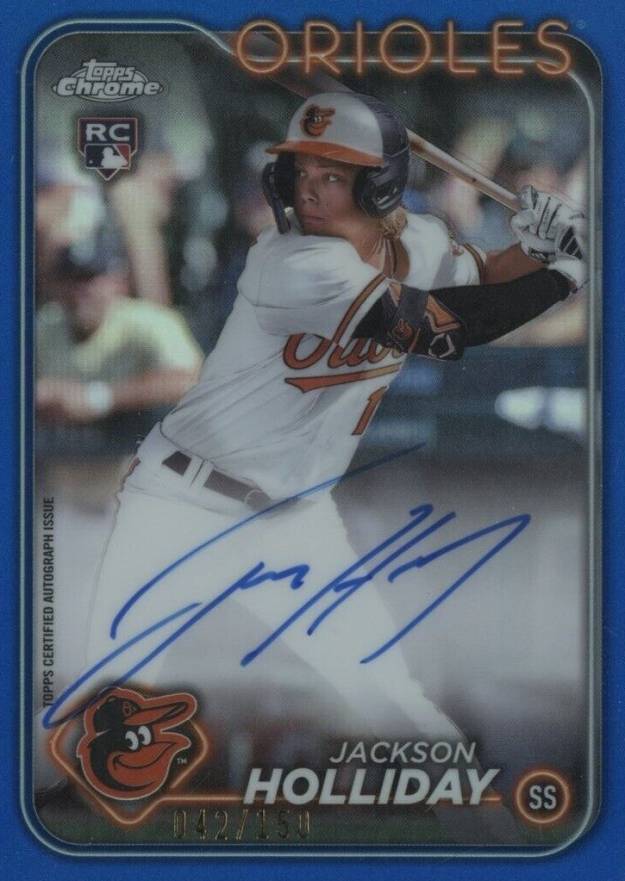 2024 Topps Chrome Rookie Autographs Jackson Holliday #RAJH Baseball Card