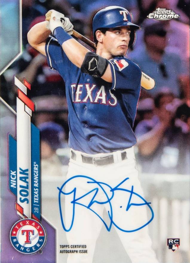 2020 Topps Chrome Rookie Autographs Nick Solak #RANS Baseball Card