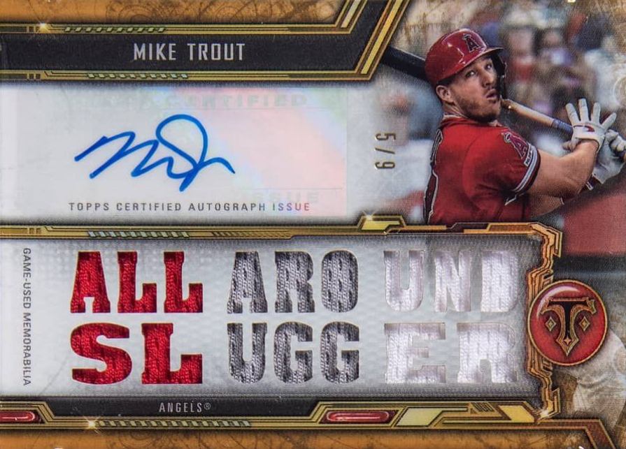 2020 Topps Triple Threads Autograph Relics Mike Trout #MT1 Baseball Card