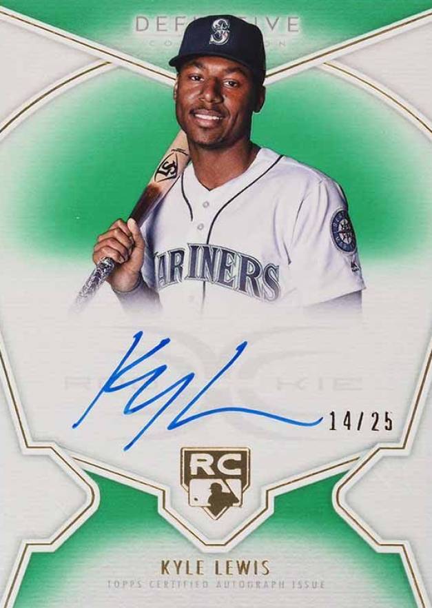 2020 Topps Definitive Collection Definitive Rookie Autographs Kyle Lewis #KLE Baseball Card