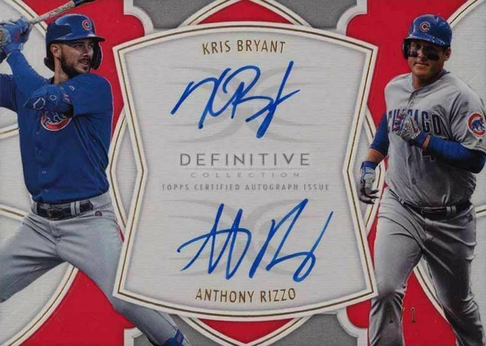 2020 Topps Definitive Collection Dual Autograph Collection Anthony Rizzo #BR Baseball Card