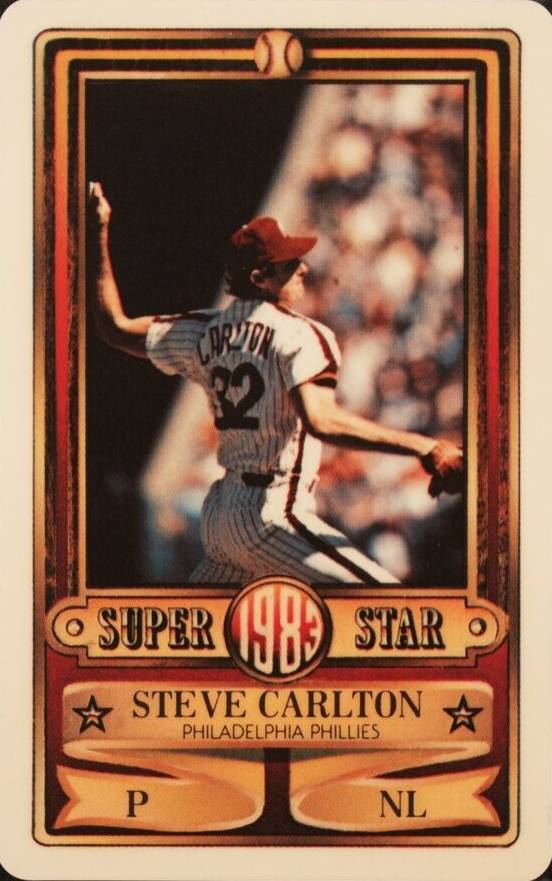 1983 Perma-Graphics Super Star Credit Cards Steve Carlton # Baseball Card