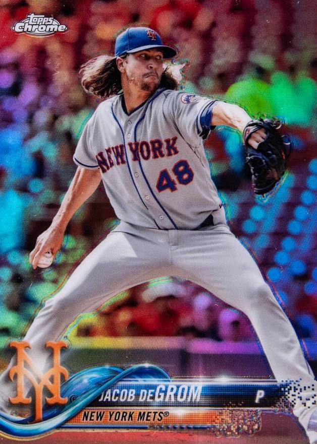 2018 Topps Chrome Jacob DeGrom #143 Baseball Card