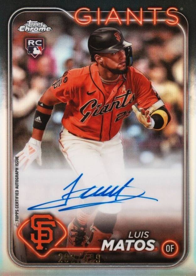 2024 Topps Chrome Rookie Autographs Luis Matos #RALM Baseball Card