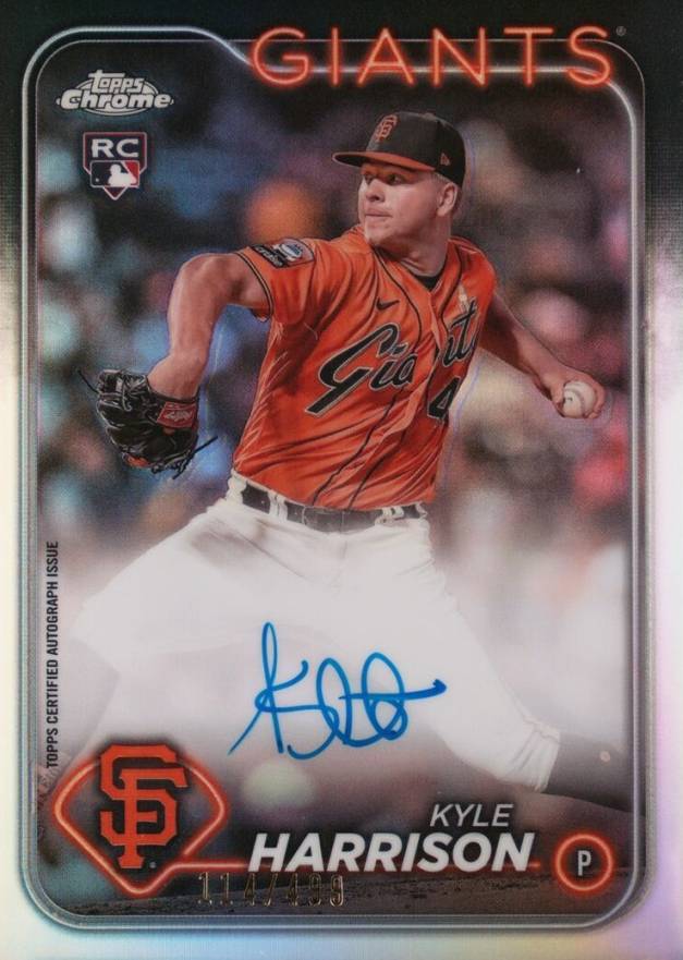 2024 Topps Chrome Rookie Autographs Kyle Harrison #RAKH Baseball Card